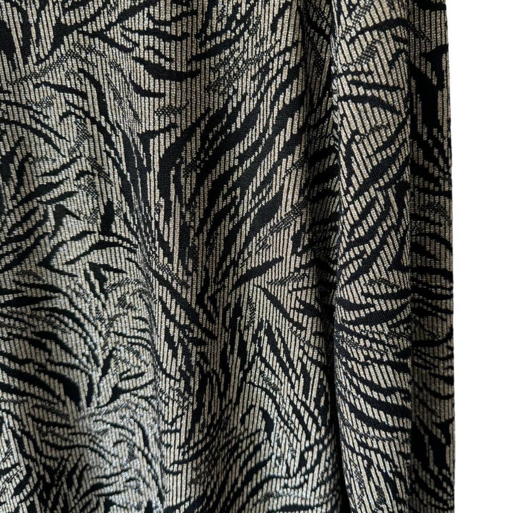 Chico's Travelers Sz 2/US Lg Long Sleeve Zip Up Cardigan Leaf Metallic Pockets - Picture 12 of 16